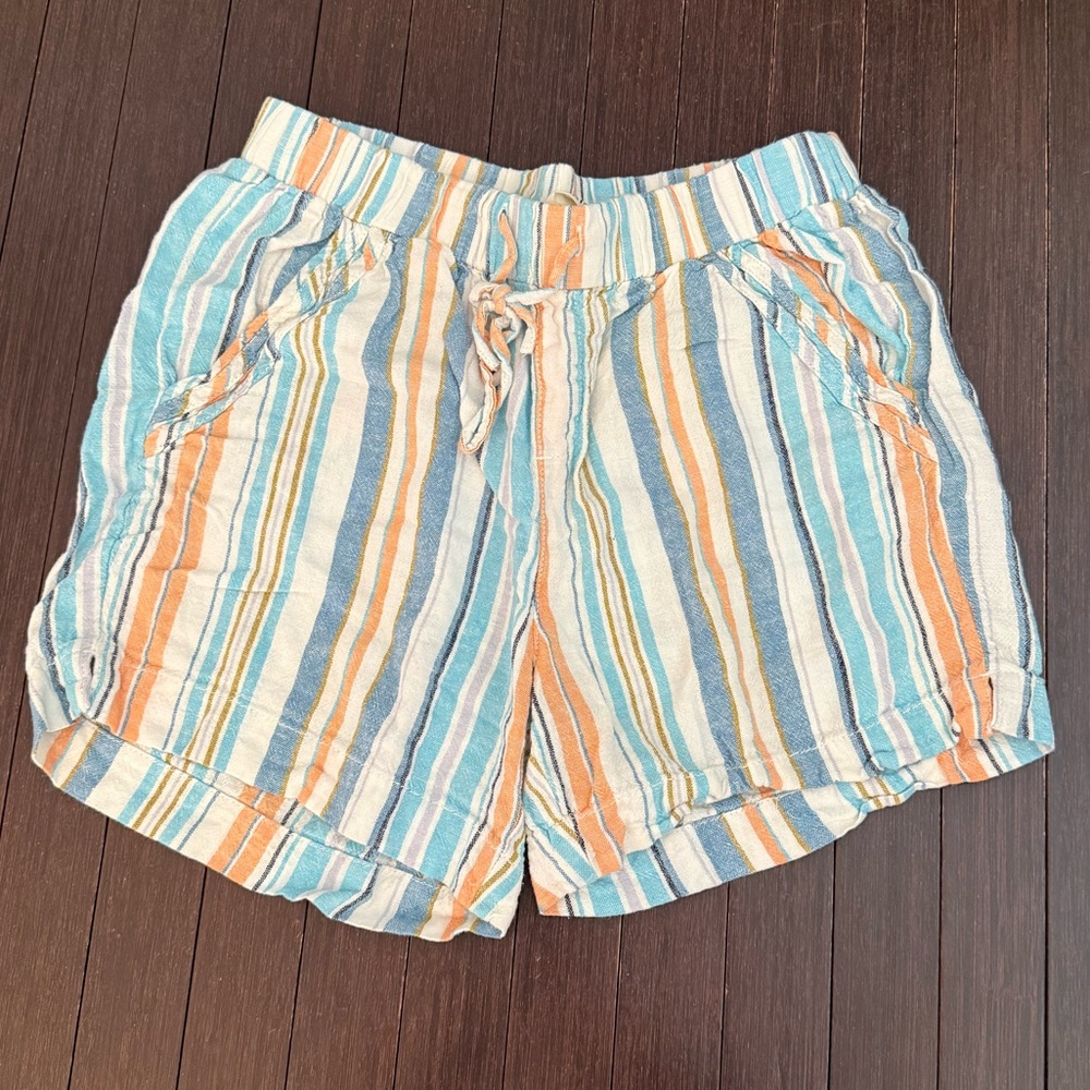 Briggs & Riley Blue and Orange Striped Women's Shorts